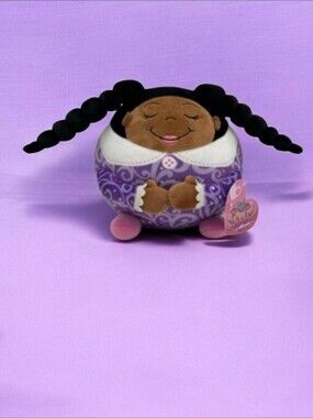 Purple Swirl Plush Doll Stuffed Animal - Soft Round Girl Toy